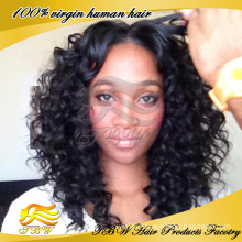 Best Quality 5A grade malaysian human hair kinky curly u part wig